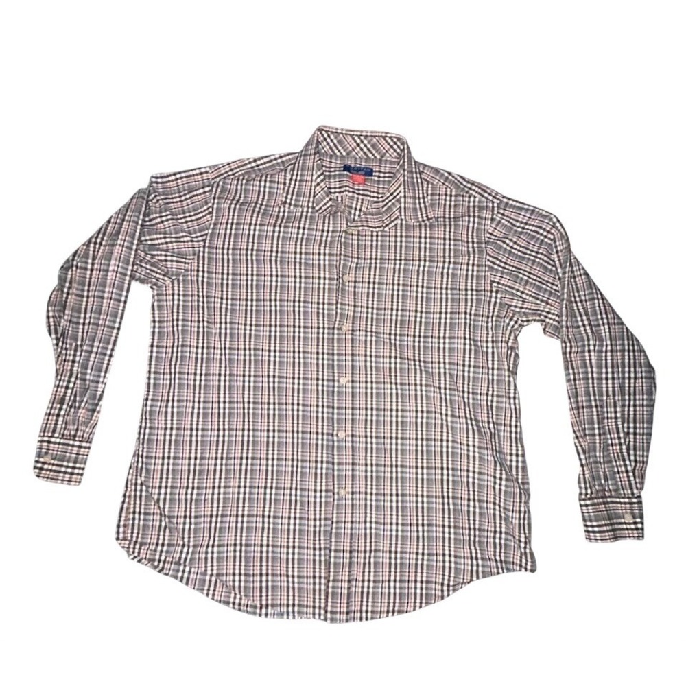 Men's Plaid Puritan Long Sleeve Button-up Shirt‎ Sz XL